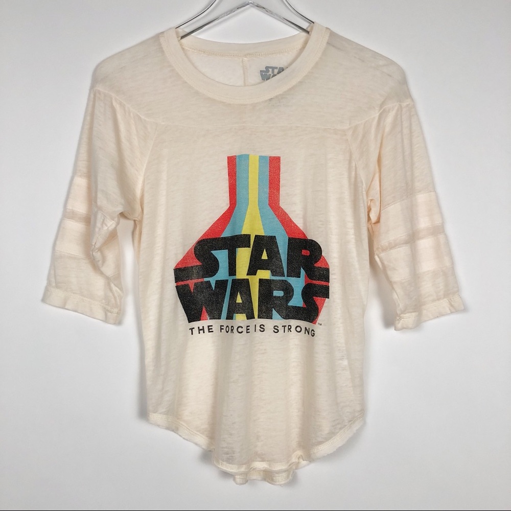 Star Wars Raglan Burnout Tee Shirt Size XS